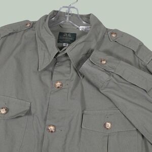 VTG Willis & Geiger Mens 44 XL Bush Poplin Hemingway USA Safari Jacket Green